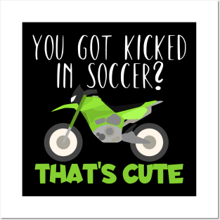 Motocross kicked soccer cute Posters and Art